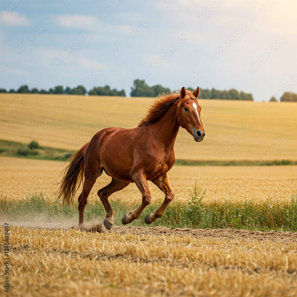 Fototapeta premium horse in field
