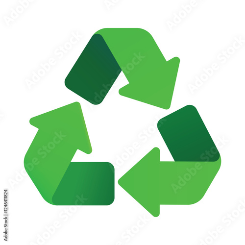 Recycle Sign Vector Illustration: Set of Packaging Symbols and Green Cycle Icons
