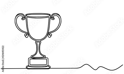 Draw one continuous line of a trophy 