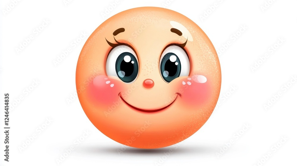 Fototapeta premium Happy Cartoon Face with Bright Eyes and Cheerful Smile Design