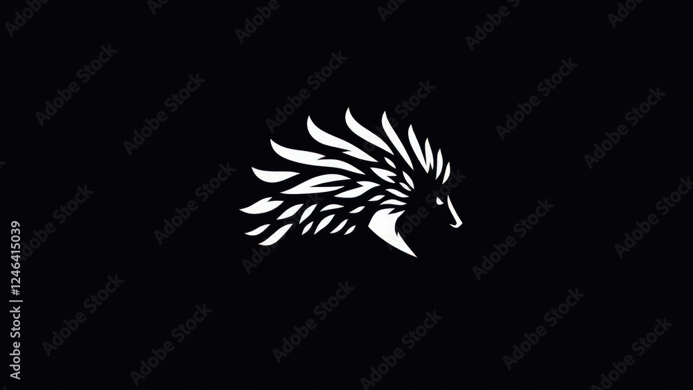 Obraz premium Porcupine or Landak minimalist icon logo.