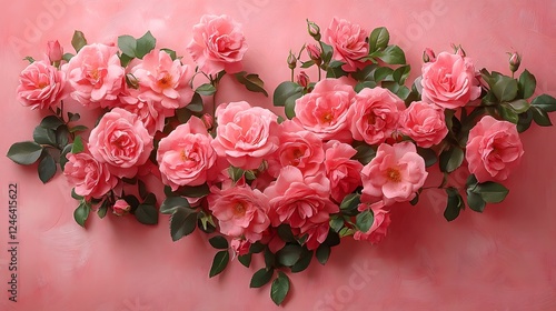 Beautiful Pink Roses Blossom Arrangement Floral Background Romantic Decoration