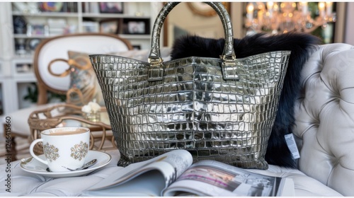 view of coffee and books decorated with sofas and bags