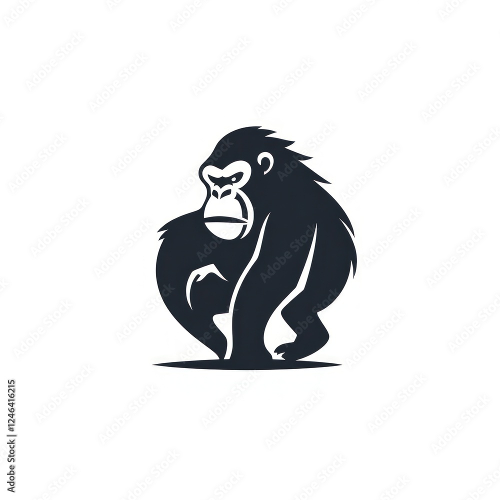 Obraz premium Gorilla minimalist icon logo.