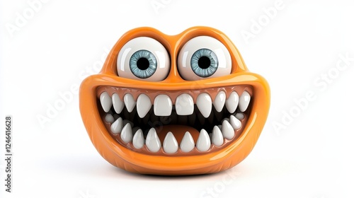 Wallpaper Mural Cheerful Orange Cartoon Character with Big Eyes and Huge Smile Torontodigital.ca