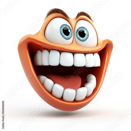 Wallpaper Mural Cartoon Character with Big Smile and Bright Blue Eyes Expression Torontodigital.ca