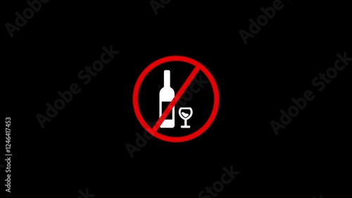 Alcohol consumption is injurious to health. Say no to alcohol animated icon