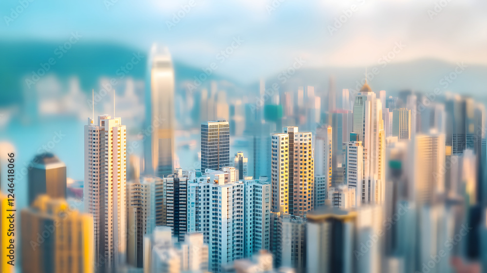 Obraz premium a miniature model cityscape with skyscrapers