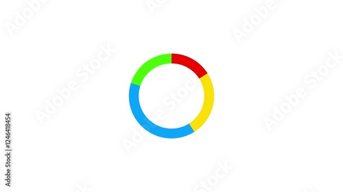Animation video of pie chart and percentage. 4k animated