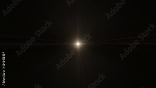 Loop center glow gold ray lights optical lens flares shine animation art on black  abstract background. Lighting lamp rays effect dynamic bright video footage. Gold glow star optical flare motion.