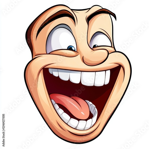 Wallpaper Mural Happy Cartoon Face with Exaggerated Expressions and Big Smile Torontodigital.ca