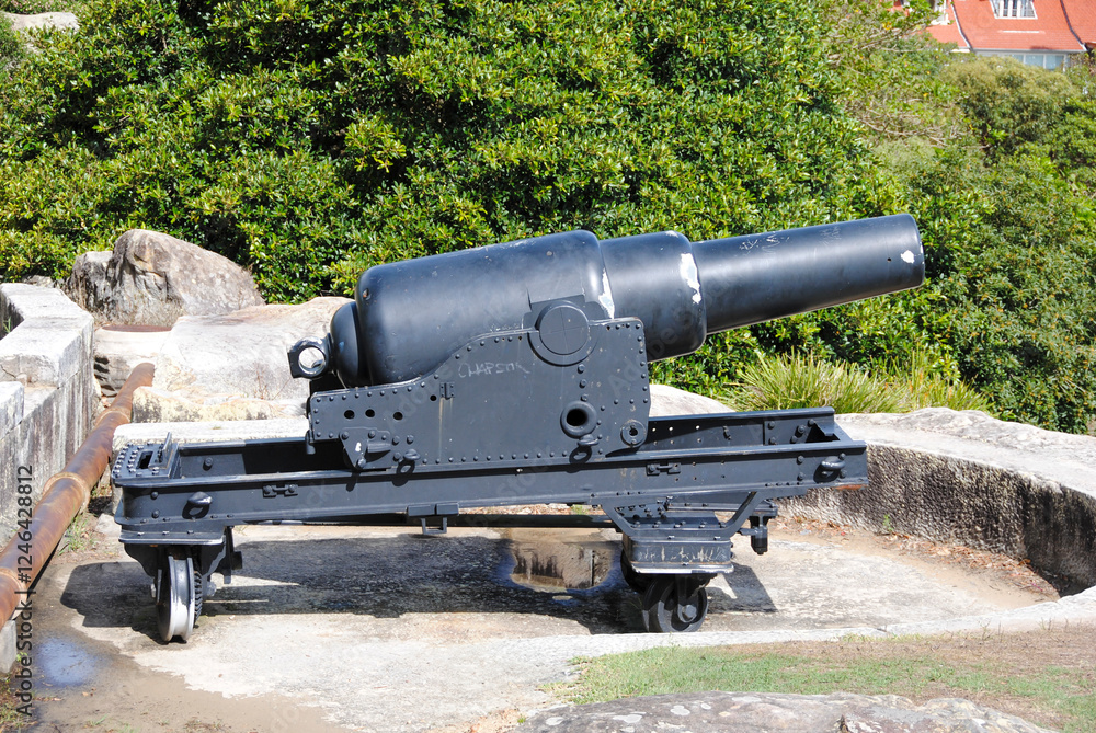 Historic cannon located at South Head, in the eastern suburb of Watsons Bay, Sydney Historic cannon located at South Head, in the eastern suburb of Watsons Bay, Sydney