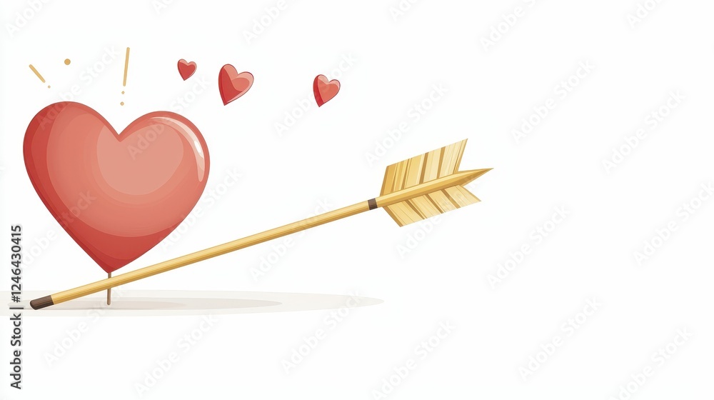 Heart Valentine's Day, Heart with arrow and small hearts around it Heart Valentine's Day, Heart with arrow and small hearts around it