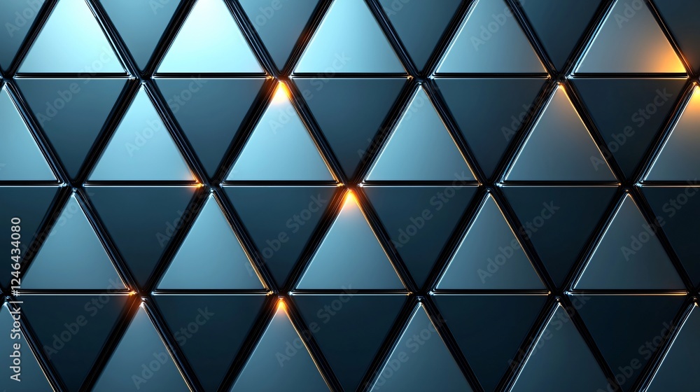 Geometric Triangle Pattern Background with Metallic Effects for Modern Design Aesthetics and Abstract Art. Geometric Triangle Pattern Background with Metallic Effects for Modern Design Aesthetics and Abstract Art.