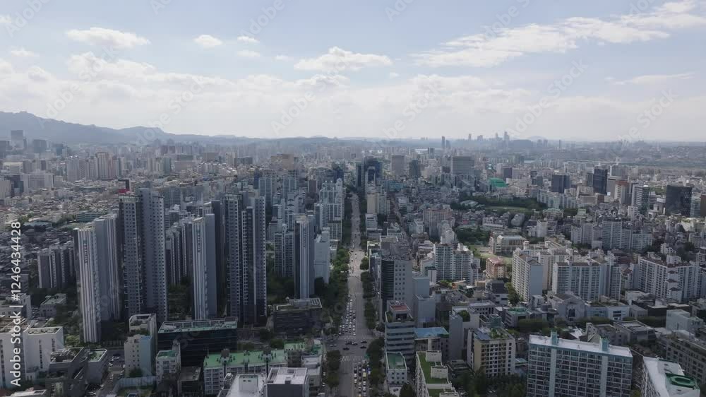 한국 서울 청담동 드론 영상 도시 풍경 한국 서울 청담동 드론 영상 도시 풍경