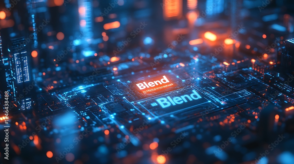 Obraz premium Futuristic Digital Blend Background