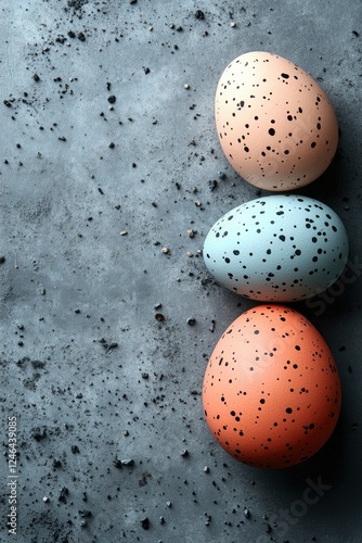 Minimalist Dragon Theme Easter Eggs on a Textured Surface in Soft Color Palette photo