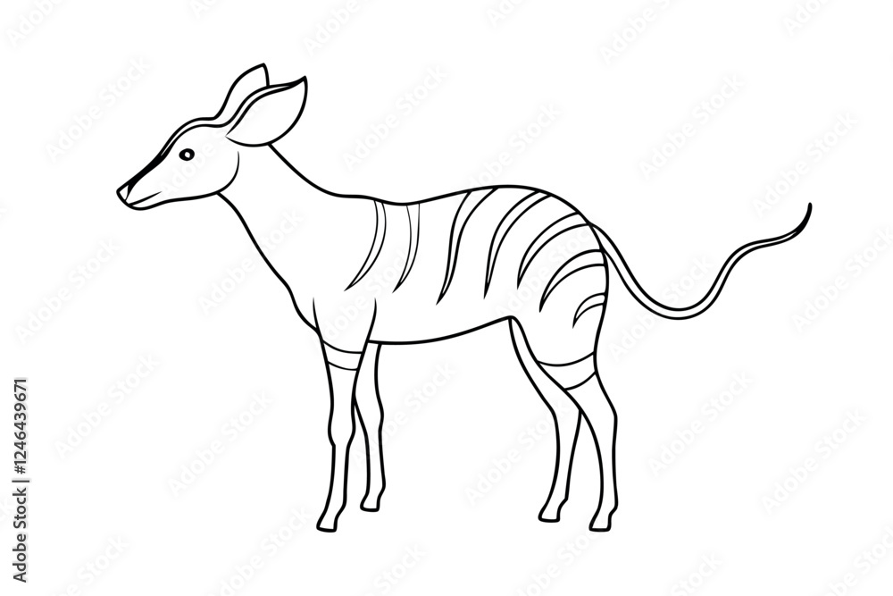 Obraz premium Okapi Line Drawing Vector Elegant Line Art Illustration
