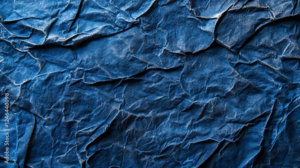 Crumpled Blue Paper Texture Background Crumpled Blue Paper Texture Background