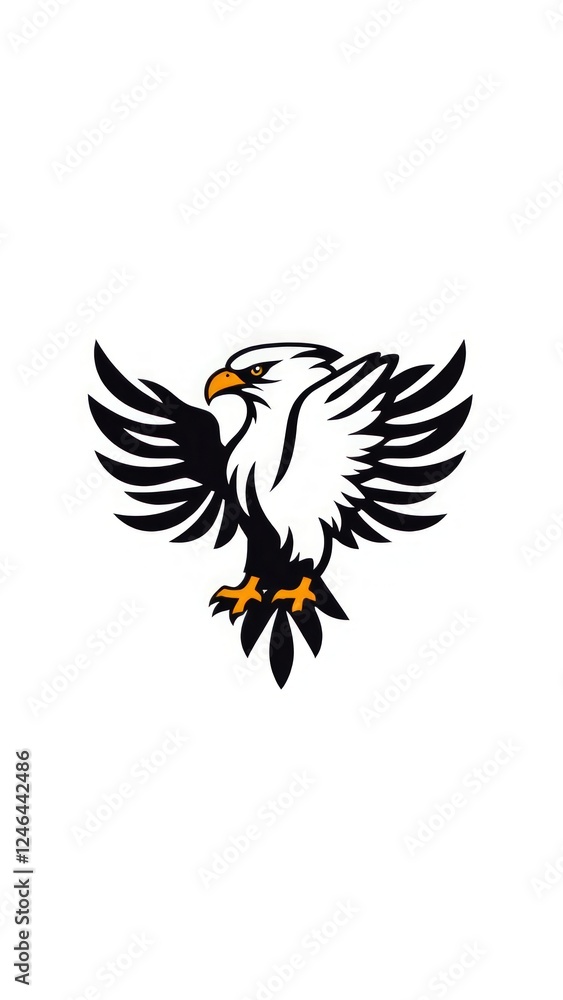 Fototapeta premium Eagle minimalist icon logo.