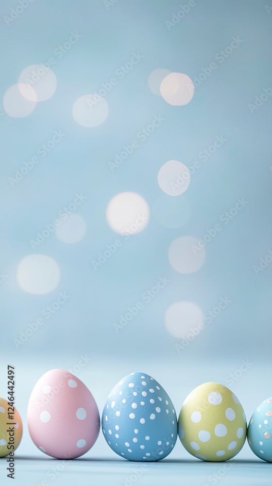 Minimalist Easter Eggs with Soft Background and Bokeh Effect for Seasonal Decor Minimalist Easter Eggs with Soft Background and Bokeh Effect for Seasonal Decor