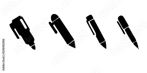 Pen, write icon. line and glyph version, Signature pen outline and filled vector sign. linear and full pictogram. Symbol, logo illustration. Different style icons set