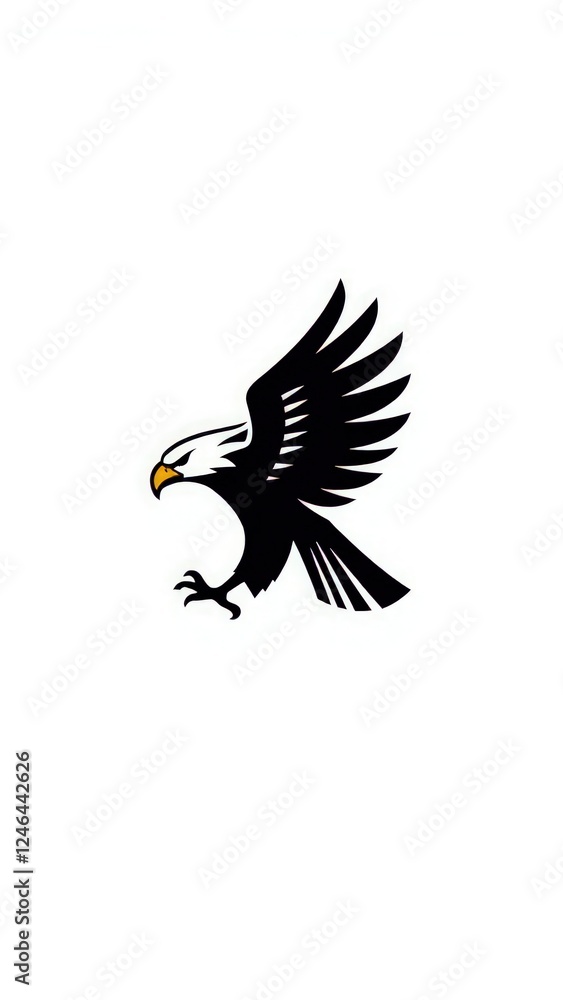 Fototapeta premium Eagle minimalist icon logo.
