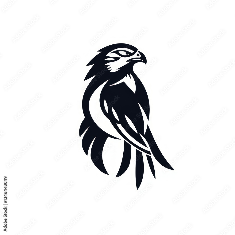 Fototapeta premium Falcon minimalist icon logo. 