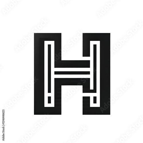 BLACK letter H logo design isolated on white background