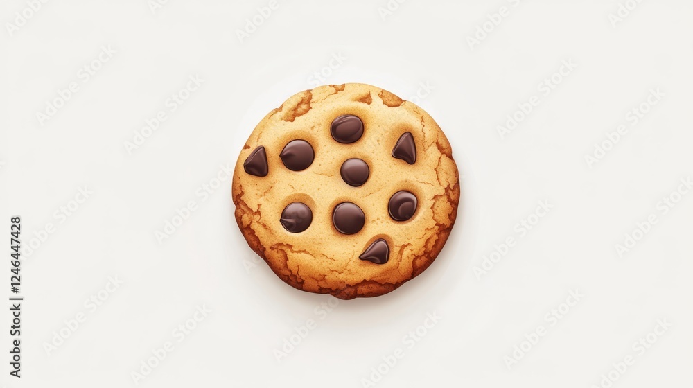 Delicious Chocolate Chip Cookie on a Light Background Delicious Chocolate Chip Cookie on a Light Background