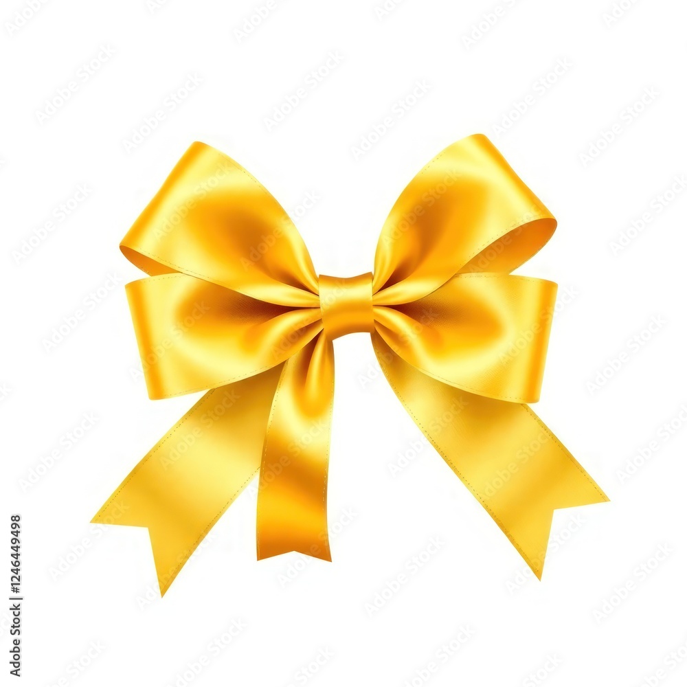 Beautiful golden ribbon bow, perfect for gift wrapping and decoration. Isolated on white background. Beautiful golden ribbon bow, perfect for gift wrapping and decoration. Isolated on white background.