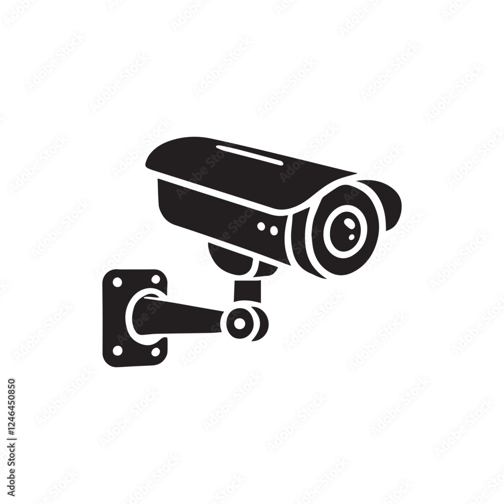 Security camera CCTV vector icon illustration in black and white design. Vector illustration Security camera CCTV vector icon illustration in black and white design. Vector illustration