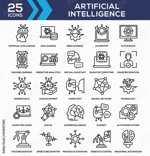 ARTIFICIAL INTELLEGENCE OUTLINE ICON COLLECTION