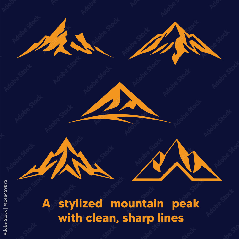 Fototapeta premium A stylized mountain peak with clean, sharp lines vector