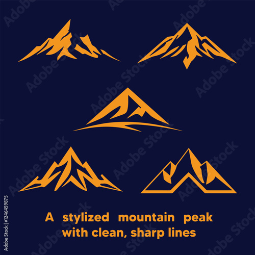 A stylized mountain peak with clean, sharp lines vector