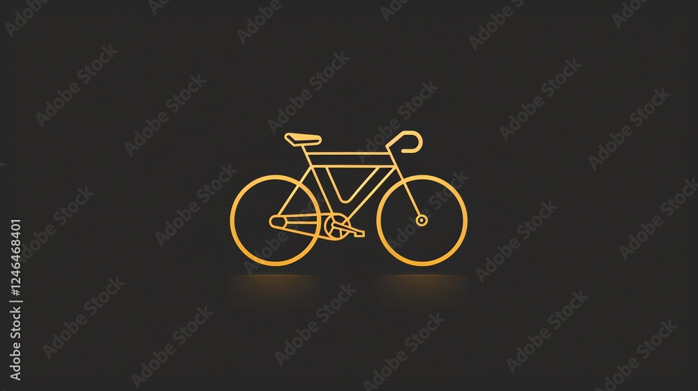 A gold outline of a bicycle on a black background. A gold outline of a bicycle on a black background.