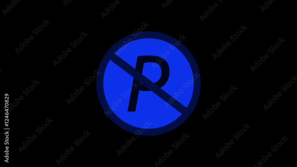 No parking. Banned sign. Street no parking sign icon on green screen No parking. Banned sign. Street no parking sign icon on green screen