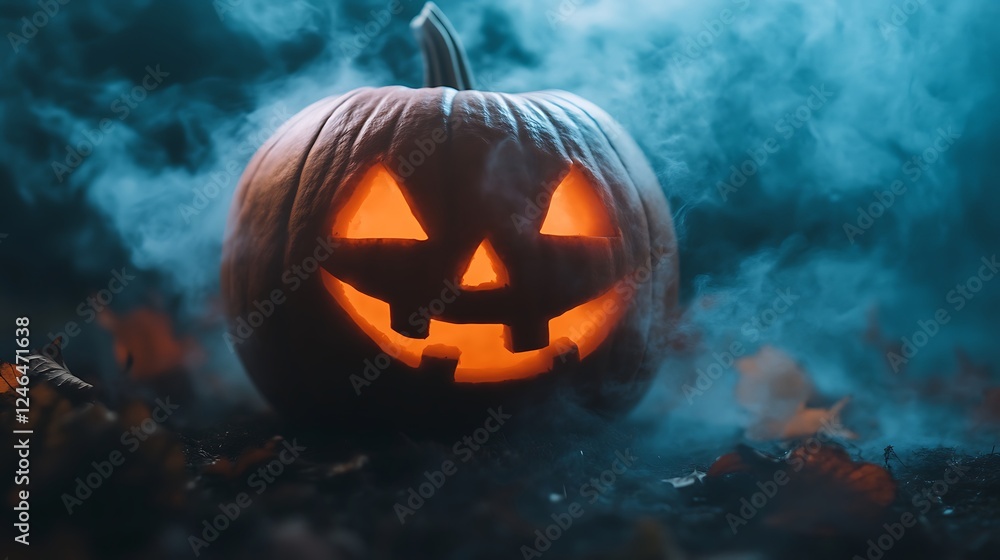 Fototapeta premium Crystal clear Halloween background with exceptional vibrant spooky atmosphere and colors