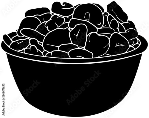 oatmeal illustration diet silhouette granola logo bowl icon breakfast outline cereal vegan food muesli healthy grain snack morning milk shape and vector graphic background