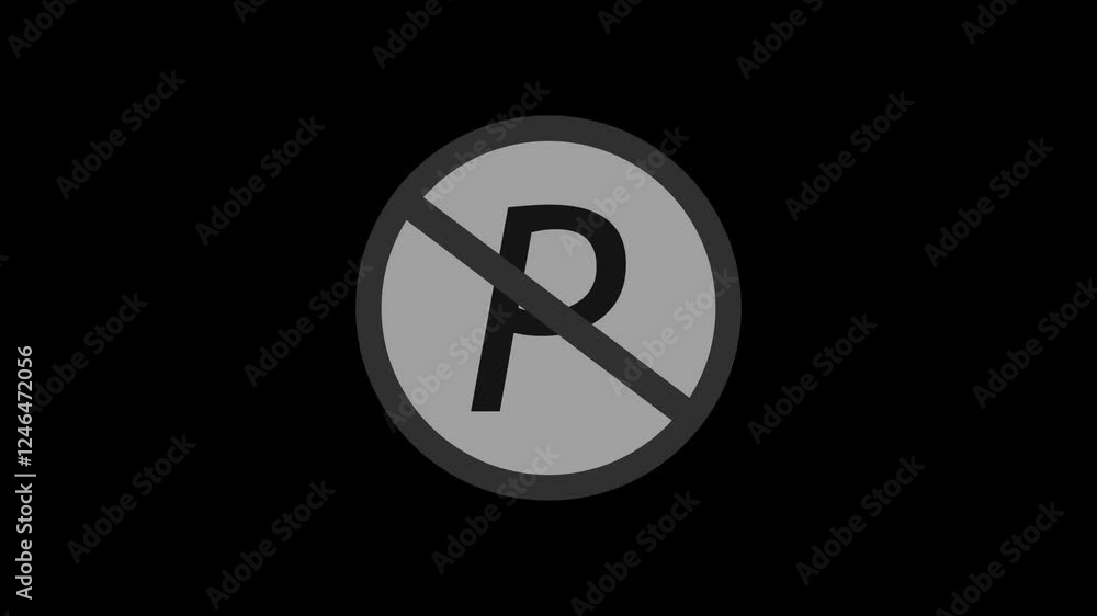 No parking. Banned sign. Street no parking sign icon on green screen No parking. Banned sign. Street no parking sign icon on green screen