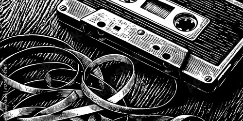 audio cassette tape vector