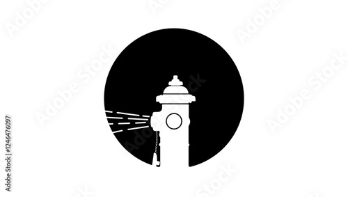 Fire Hydrant Water , black isolated silhouette
