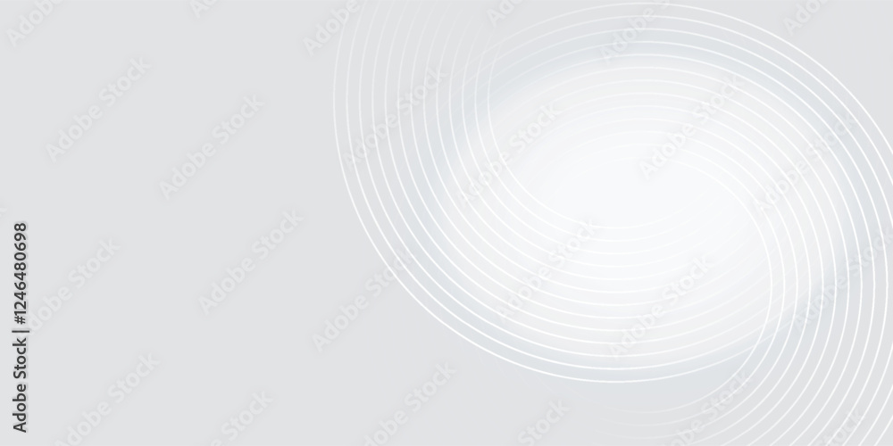 Naklejka premium Abstract white glowing geometric lines on gray background. Modern shiny blue circle lines pattern. Futuristic technology concept. Suit for cover, poster,