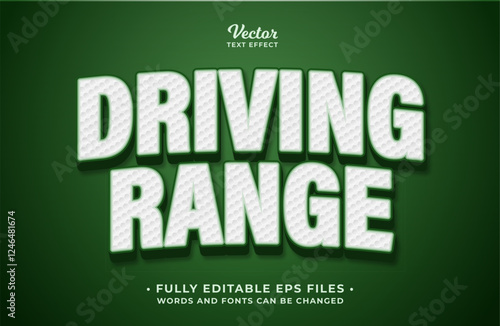 golf driving range sport text effect editable eps cc file