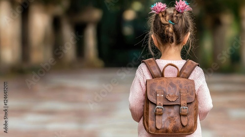 Wallpaper Mural Girl with backpack, first day school, park Torontodigital.ca