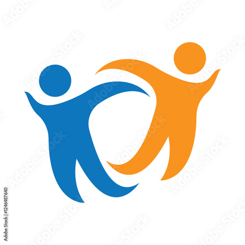 Fun people Healthy Life Logo template