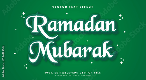Ramadan Mubarak 3d editable text effect template