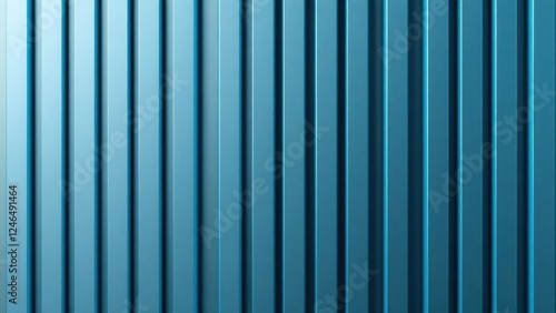 blue wall with vertical lines, metallic shutter, metal cladding wall, blue wall, metal panels.