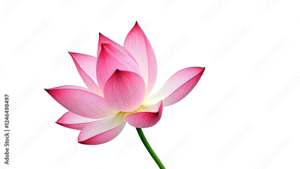 Elegant beautiful pink lotus flower, copy space on white background, Watercolor. Beauty in nature. Elegant beautiful pink lotus flower, copy space on white background, Watercolor. Beauty in nature.