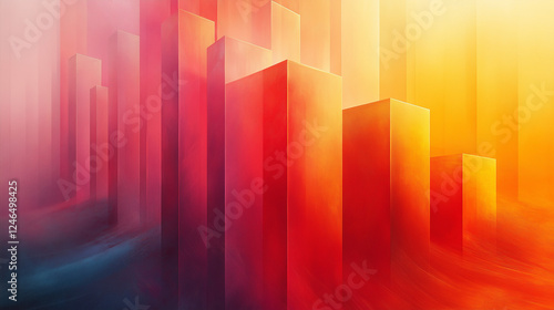Vibrant Abstract Cityscape: A Fusion of Light and Color